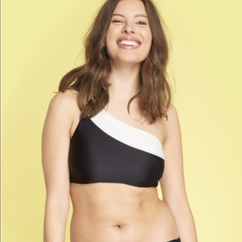 Summersalt Swimwear Bikini Top Size 6 Blk/Wht
